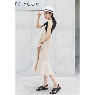 Spaghetti-strap A-line Midi Dress