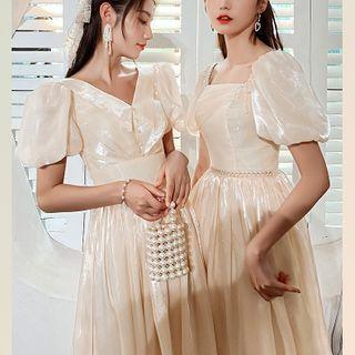 Short-sleeve A-line Evening Gown (various Designs)