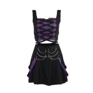 Set: Two Tone Tank Top + A-line Skirt