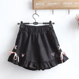 Embroidered Frill Hem Culottes
