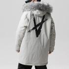 Padded Faux Fur Trim Hooded Zip Jacket