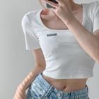 Cropped Round-neck Short-sleeve Top