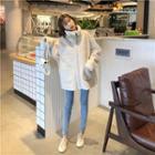 Stand Collar Furry Jacket Off-white - One Size