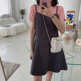 Spaghetti Strap Mini A-line Pinafore Dress