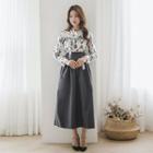 Hanbok Skirt ( Maxi / Charcoal Gray )