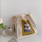 Lettering Canvas Tote Bag Reversible - Off White - One Size