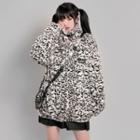 Leopard Print Furry Jacket White - One Size