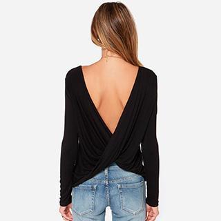 Open Back Long-sleeve Top