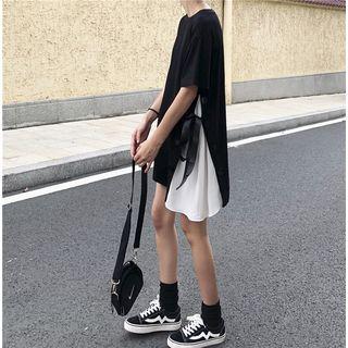 Side Tie Short-sleeve T-shirt Dress