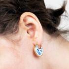 Glaze Hoop Earrings 1 Pair - Gold - One Size