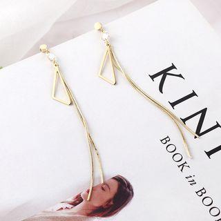 925 Sterling Silver Triangle Fringed Earring 1 Pair - 138860 - One Size