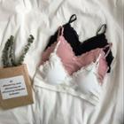 Set: Lace Trim Wireless Bar Top + Panties / Lace Trim Camisole + Shorts