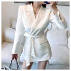 Tie Waist Plain Blazer