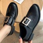 Low Heel Faux-leather Oxford Shoes