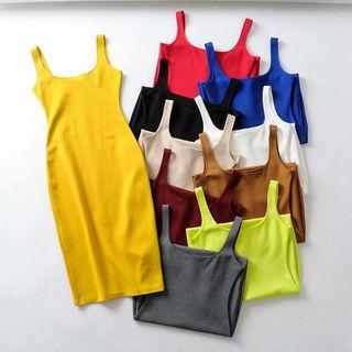 Slit Sheath Tank Dress