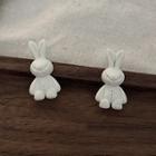 Rabbit Alloy Earring 1 Pair - Silver Needle - White - One Size