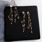 Non-matching Love Lettering Faux Pearl Fringed Earring