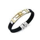 Fashion Personality Plated Gold Hollow Scorpion Geometric 316l Stainless Steel Silicone Bracelet Golden - One Size