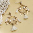 Faux Pearl Tasseled Drop Earring 1 Pair - 1064 - Gold - One Size