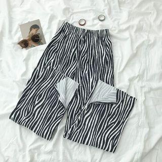 Wide-leg Zebra Print Pants Zebra - One Size