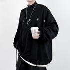 Mock-neck Embroidered Sweatshirt Black - One Size