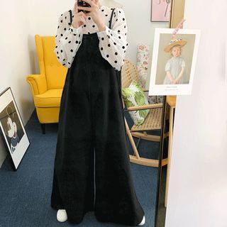 Wide-leg Linen Suspender Pants