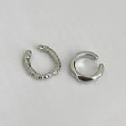 Layered Alloy Cuff Earring Set Of 2 - Silver - One Size