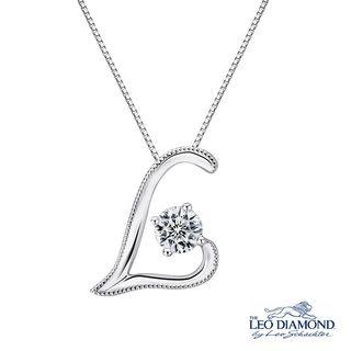 18k White Gold Diamond Solitaire Milgrain L-shaped Love Initial L Pendant Necklace (16)