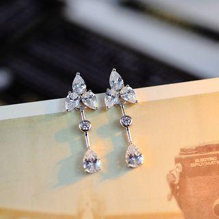 Rhinestone Sterling Silver Drop Earrings