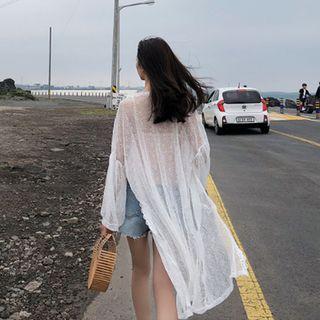 Open Front Lace Light Long Jacket