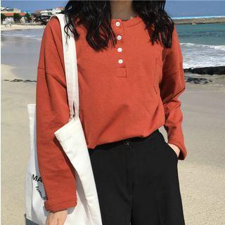 Long-sleeve Drop Shoulder Henley