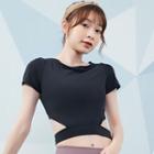 Short-sleeve Cutout Cropped Sports Top