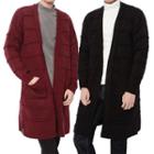 Plus Size Seam-trim Long Cardigan
