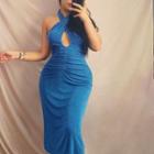 Sleeveless Cross-strap Cut-out Ruched Midi Dress