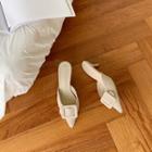 Spool-heel Buckled Pointy Mules