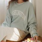 Letter Kangaroo-pocket Sweatshirt