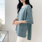 Dip-back Loose-fit Stripe T-shirt