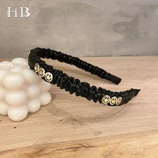 Smiley Face Headband Black - One Size