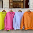 Fleece-lined Color Sweatshirt