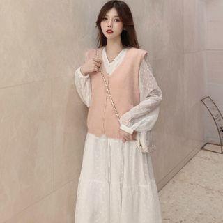 Long-sleeve A-line Dress / Vest