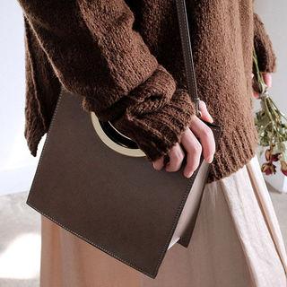 Metal-handle Square Shoulder Bag