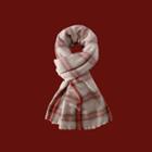 Plaid Scarf Plaid - Red & Beige - M