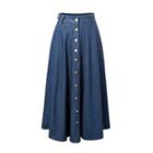 A-line Denim Long Skirt