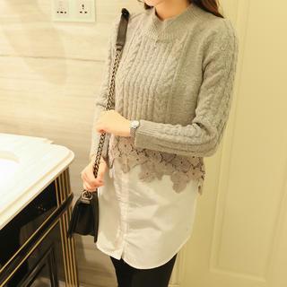 Mock Two Piece Sweater