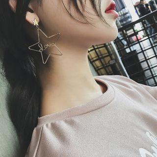 Lettering Star Drop Earrings