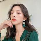 Faux Pearl Triangle Dangle Earring 1 Pair - Tassel Earring - One Size