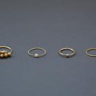 Set Of 4: Beaded Metallic Rings