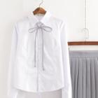 Short / Long-sleeve Shirt / Mini Pleated Skirt / Cardigan / Set