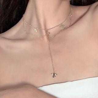 Bow Layered Choker Gold - One Size