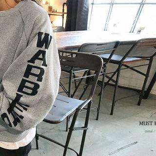 Lettering Balloon-sleeve Loose-fit Sweatshirt